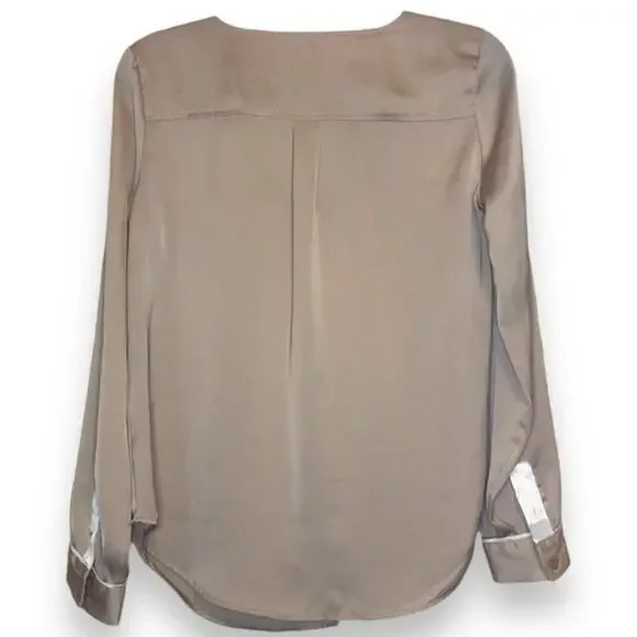 New York & Company Gold Silky Shirt - Size S - Picture 2 of 6